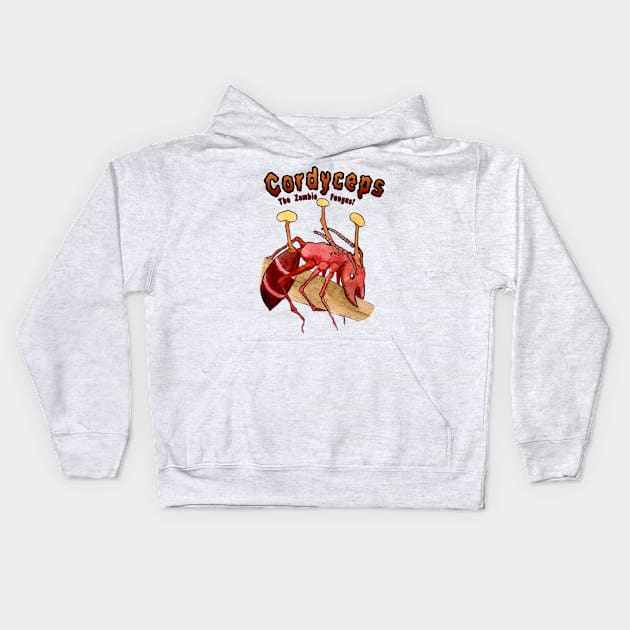 Cordyceps The Zombie Fungus! Kids Hoodie by TursiArt